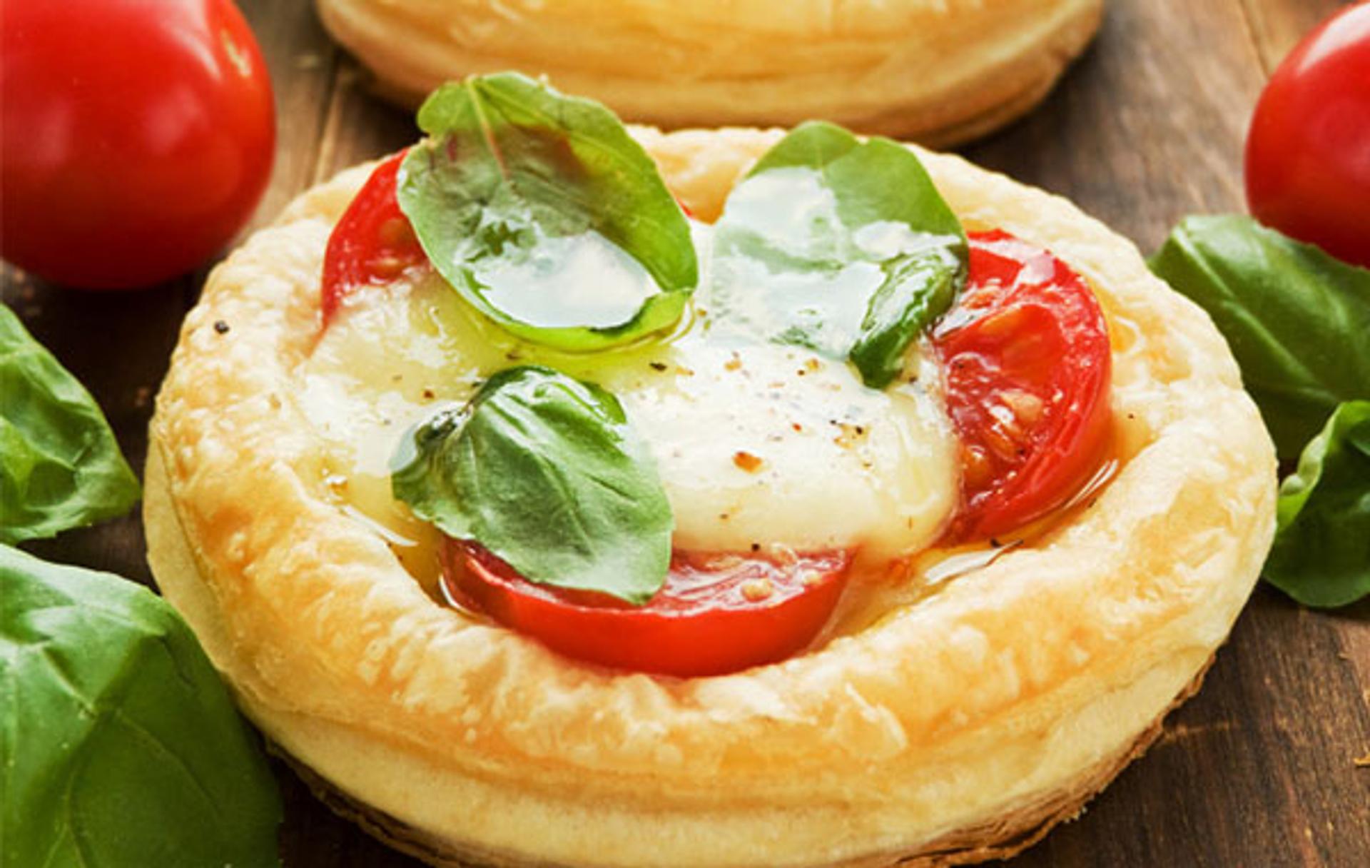 Tartelette tomates, mozzarella et pistache